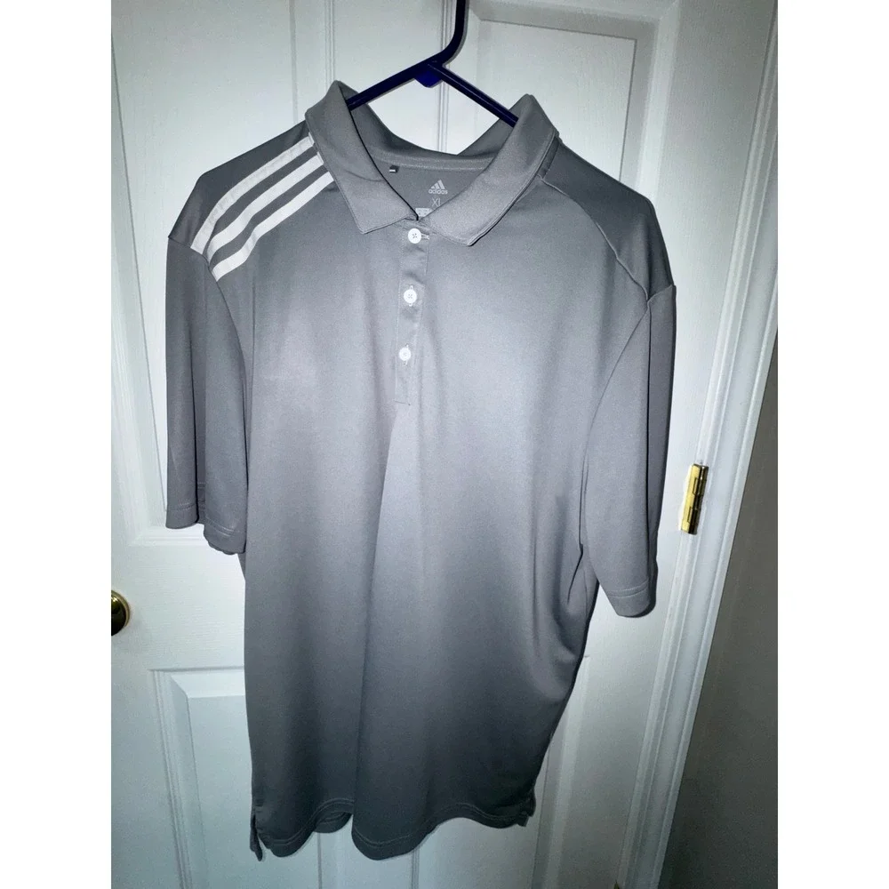 Adidas Golf Mens XL Gray Short Sleeve Performance Polo Shirt Athleisure Golfcore